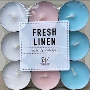 Windsor fyrfadslys med duft 18-pak - fresh linen