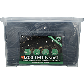 Q-line lysnet med 200 LED - varm hvid