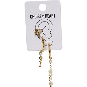 CBYH dame 3-pak øreringe - guldfarvet