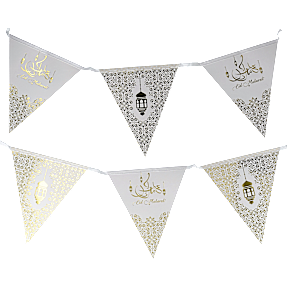 Salling vimpel - hvid/guldfarvet motiv