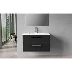 Milano badskab med vask - sort