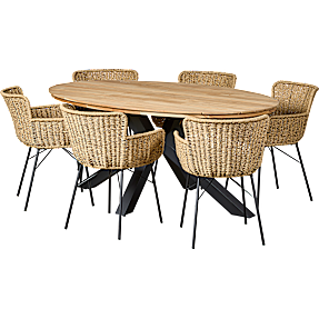 Søvang havebord med 6 havestole