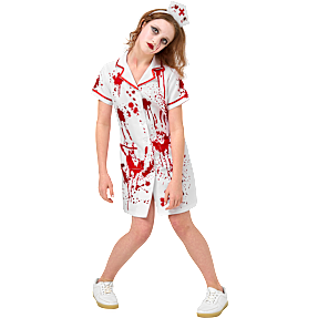 Halloween zombie sygeplejeske kostume str. 140