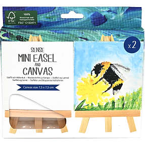 Mini staffeli med lærreder 7,5 x 7,5 cm