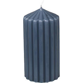 Rillet bloklys 6,8x13 cm - kinablå