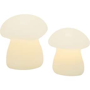 Julius LED paddehatte H: 7,8 og 9,5 cm 2-pak - hvid