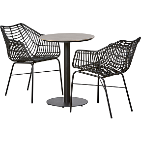 Rosenheim cafébord med Amantea stole - sort