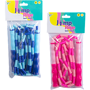 Sjippetov med farvede perler - flere varianter - assorteret