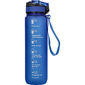 Motivationsflaske mat blå - 1 liter