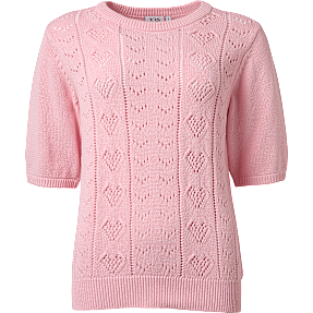 VRS dame pointelle top str. S - rosa