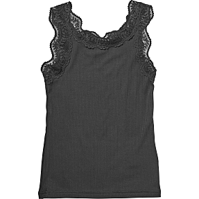 VRS børne blondetop str. 134/140 - sort