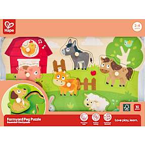 Hape træpuslespil - bondegårdsdyr