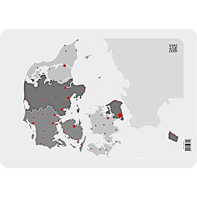 Lærlet underlag med danmarkskortet