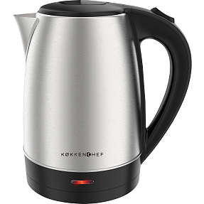 Køkkenchef elkedel 1,7 liter - sølvfarvet/sort