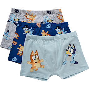 Bluey 3-pak boxershorts str. 110/116 - blå/grå
