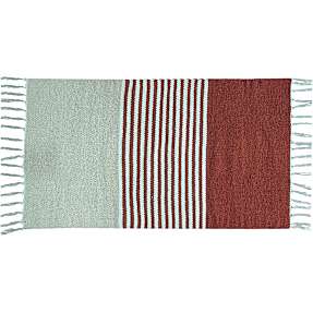 Salling bomuldsgulvtæppe - rødbrun og hvid