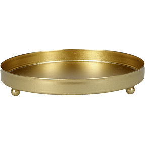 Lysfad metal D: 15 x H: 2,5 cm - guldfarvet