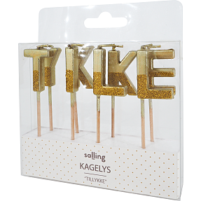 Salling  kagelys med glimmer 8-pak - guldfarvet