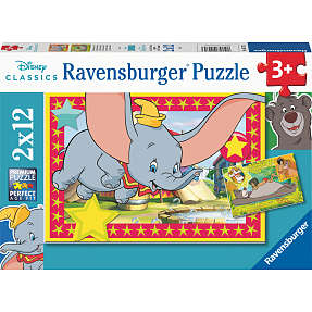 Disney Dumbo og junglebogen puslespil - 2x12 brikker