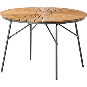 Kerteminde teak - nonwood havebord Ø110 cm, antracit stel