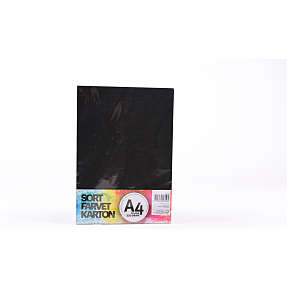 Farvet karton A4 10 ark - sort