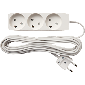 Elworks stikdåse med 3 udtag - hvid