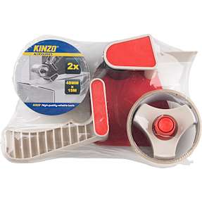 Kinzo 2 stk. pakketape med dispenser 15 meter