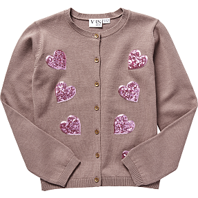 VRS børne cardigan str. 134/140 - gammelrosa