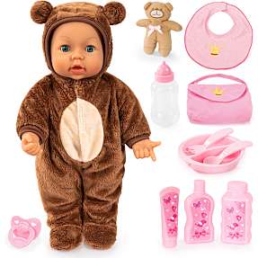 Mami baby dukke 46 cm med teddy tøj