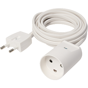 Elworks forlængerledning med 1 udtag - hvid