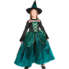 Halloween grøn ond heks str. 140 - grøn