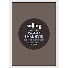 Hvid ramme m. glas - 21x29,7 cm