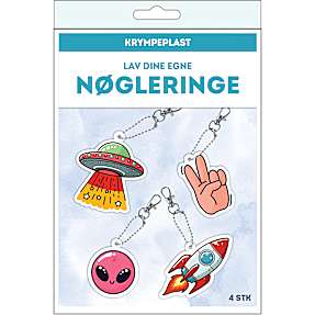 Krympeplast nøgleringe - space