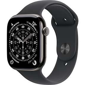 Apple Watch S11 (2025) GPS + Cell 46 mm - Slate Titanium - Black Sport Band M/L