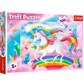 Crystal World of Unicorns puslespil - 100 brikker