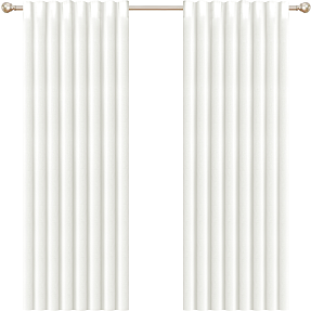 Stofgardin sæt - hvid