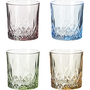 Aida farvede whiskey glas (310ml) – flere varianter – assorteret