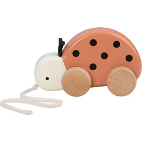 Sebra træ træklegetøj - mariehøne