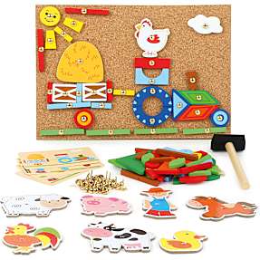 Hammer og sømbræt legesæt - landliv