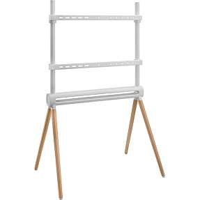 Sinox TV gulvstand til 60"-75" - hvid/træ