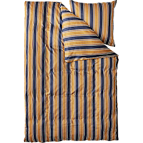 MAISON sengetøj 140x220 cm - strib karrygul og blå