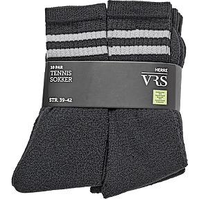 VRS herre 10-pak tennisstrømper str. 43/46 - sort