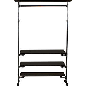 Copenhagen garderobestativ med 3 hylder - sort