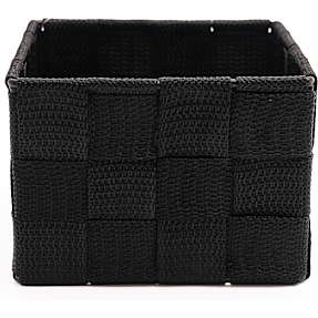 Fletkurv i rattan 12x12 cm - sort