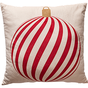 Julefryd pyntepude - velour julekugleprint