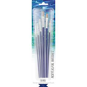 Sense akryl og olie pensler 6 stk.