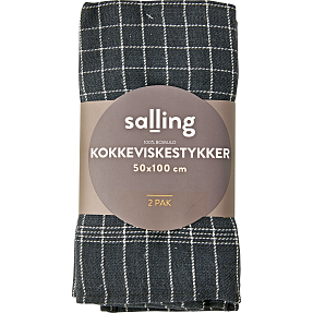 Salling kokkeviskestykke 2-pak - sort med hvide tern