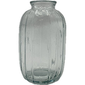 Vase med riller 7,1 x 12 cm - klar