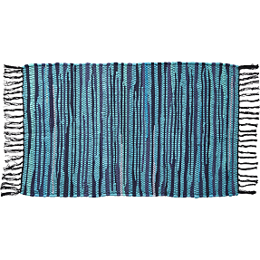 Bomuldsgulvtæppe 60x90 cm - blå