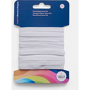 CraftnCreate elastikbånd 6 mm - hvid